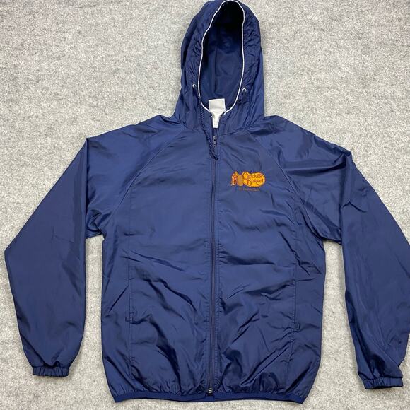 Cracker Barrel jacket Mens S womens M windbreaker hood pocket workwear fullzip ￼ - Picture 1 of 10